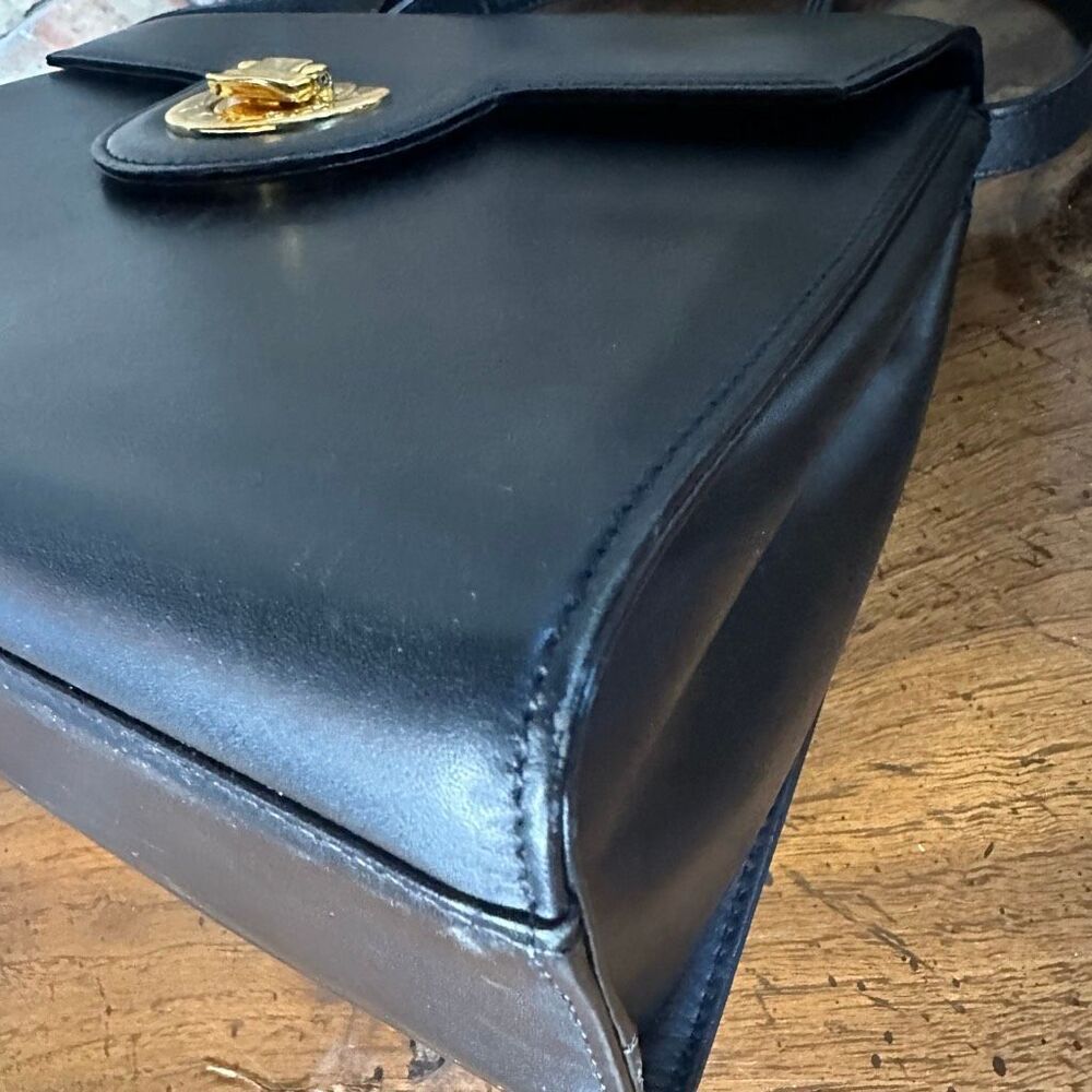 Vintage Givenchy Black Leather Top Handle 2 Way Bag - Picture 15 of 16